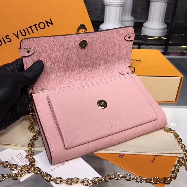 Louis vuitton original mongram empreinte CHAIN WALLET M63399 Rose Poudre