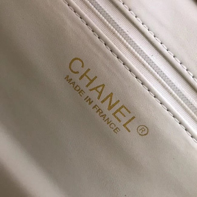 CHANEL Shopping Bag Grained Calfskin & Gold-Tone Metal A93794 white