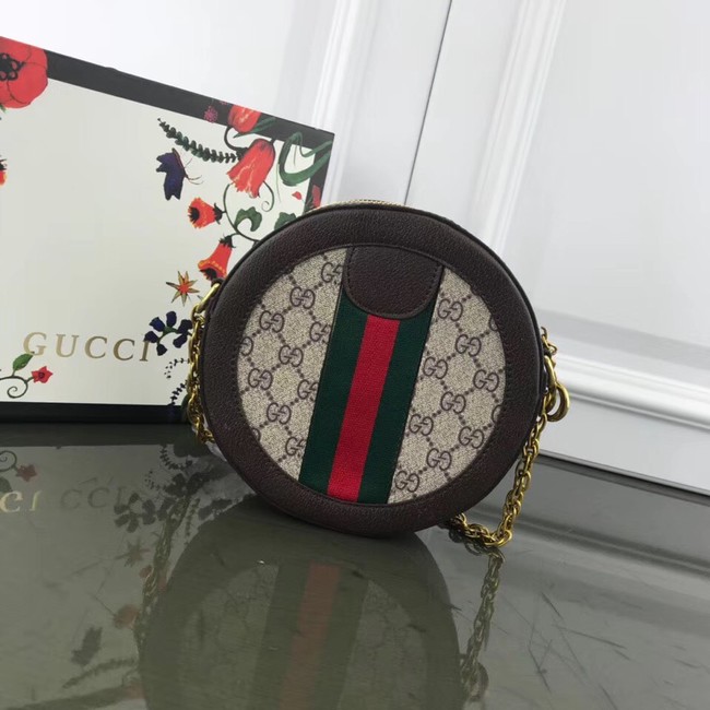 Gucci Ophidia mini GG round shoulder bag 171285 brown