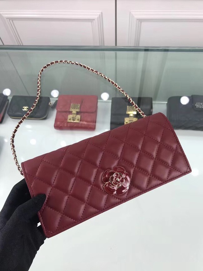 BOY CHANEL Handbag Crumpled Calfskin & Gold-Tone Metal A67086 Burgundy