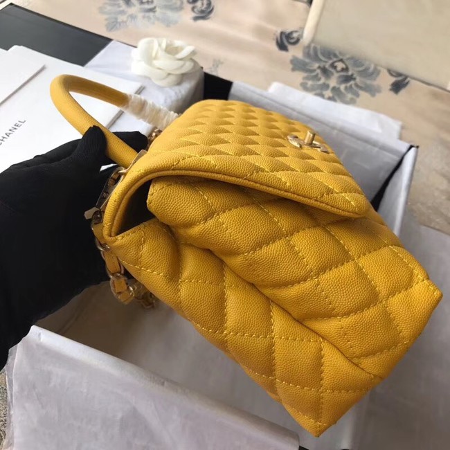 Chanel Flap Bag with Top Handle A92991 yellow