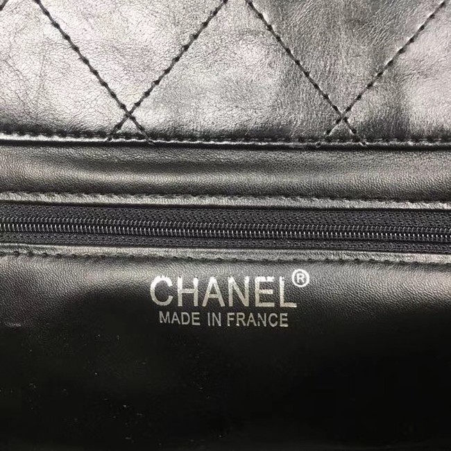 Chanel Flap Bag Shearling Lambskin & silver-Tone Metal 3378 black&white