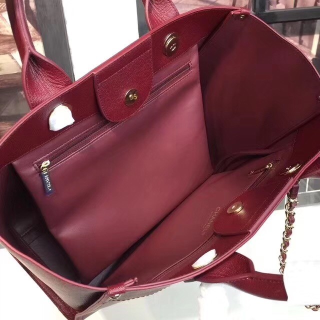 Chanel Grained Calfskin & Gold-Tone Metal A57069 Burgundy