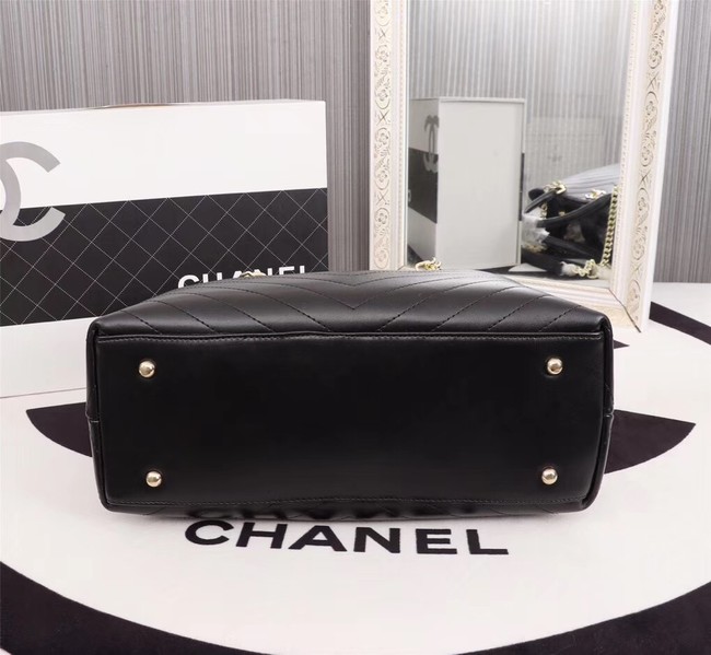 Chanel Calfskin Leather tote Bag 85584 black