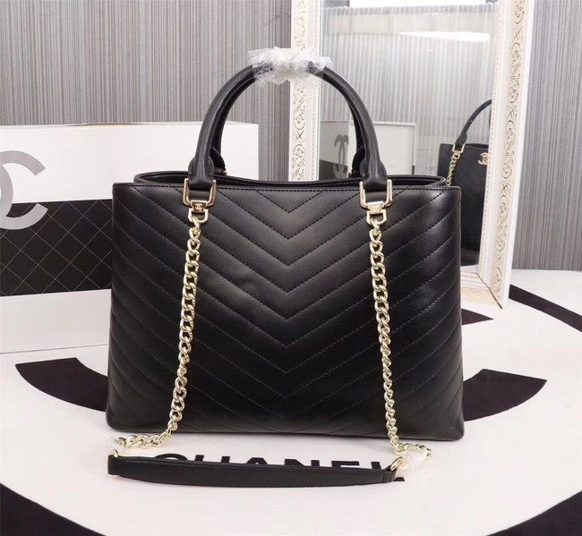 Chanel Calfskin Leather tote Bag 85584 black