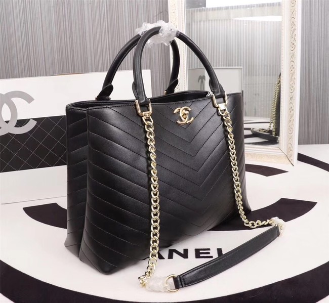 Chanel Calfskin Leather tote Bag 85584 black