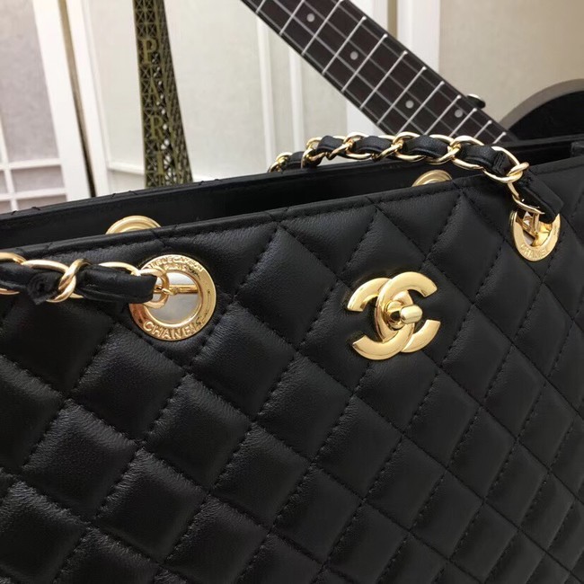 Chanel SHOPPING TOTE 35769 black Gold-Tone Metal