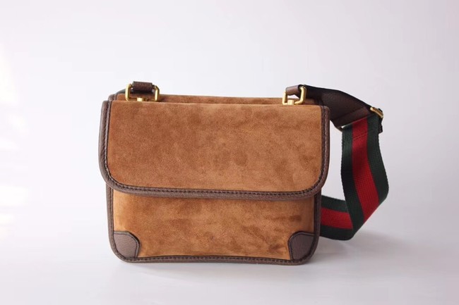 Gucci GG Supreme messenger bag 501050 Chestnut suede