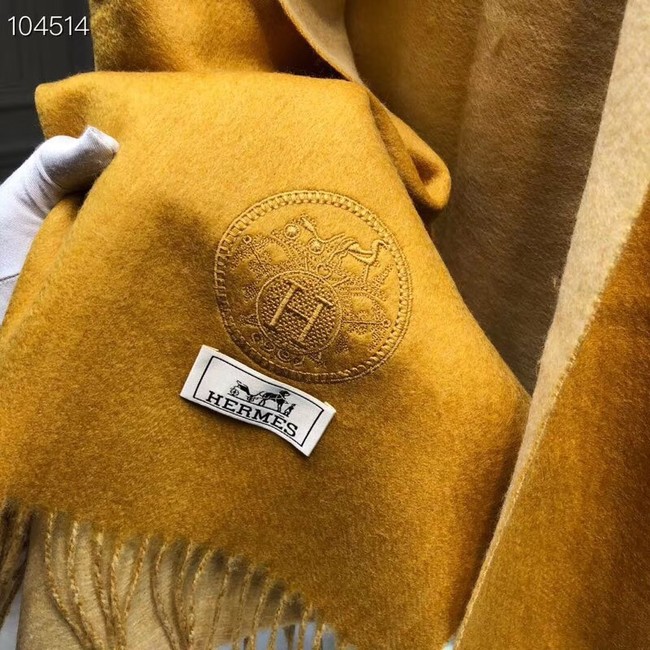 Hermes lambswool & cashmere Shawl 71151 yellow