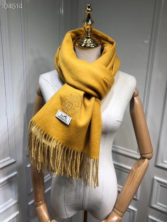 Hermes lambswool & cashmere Shawl 71151 yellow