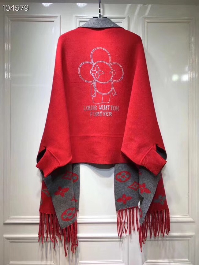 Louis vuitton lambswool & cashmere Shawl 71150 red