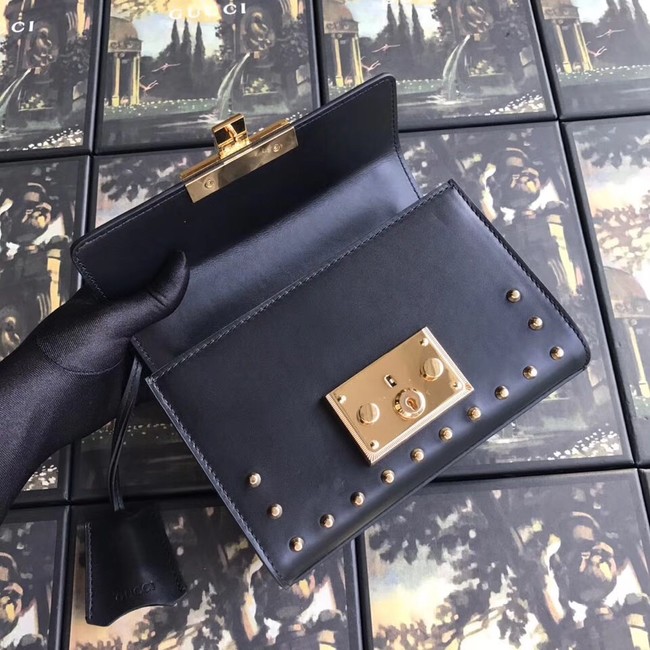 Gucci Padlock small GG Pearl shoulder bag 409487 black