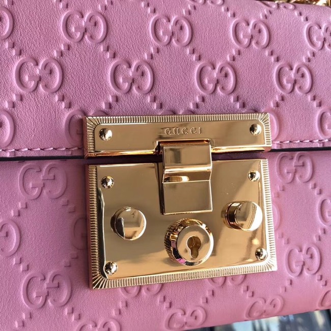 Gucci Padlock small GG shoulder bag 409487 pink