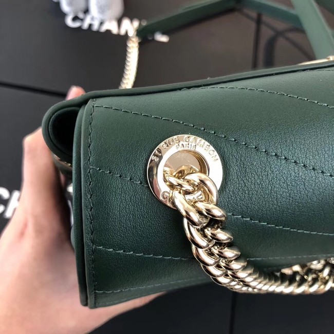 Chanel backpack Calfskin & Gold-Tone Metal A57555 green