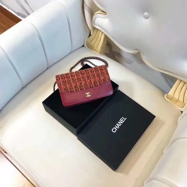 Chanel wallet on chain A84389 red