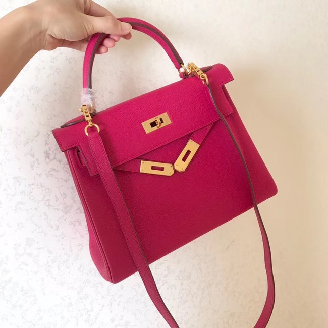 Hermes original Togo leather kelly bag KL320 rose