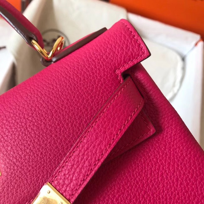 Hermes original Togo leather kelly bag KL320 rose