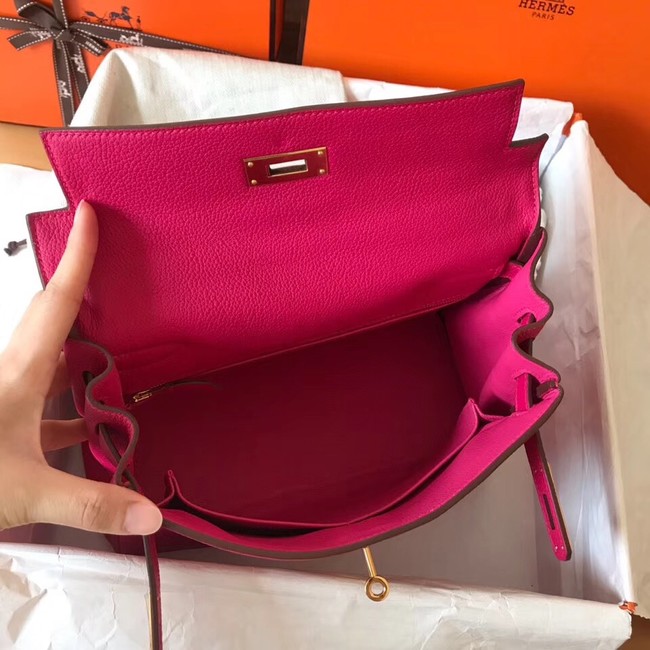 Hermes original Togo leather kelly bag KL320 rose