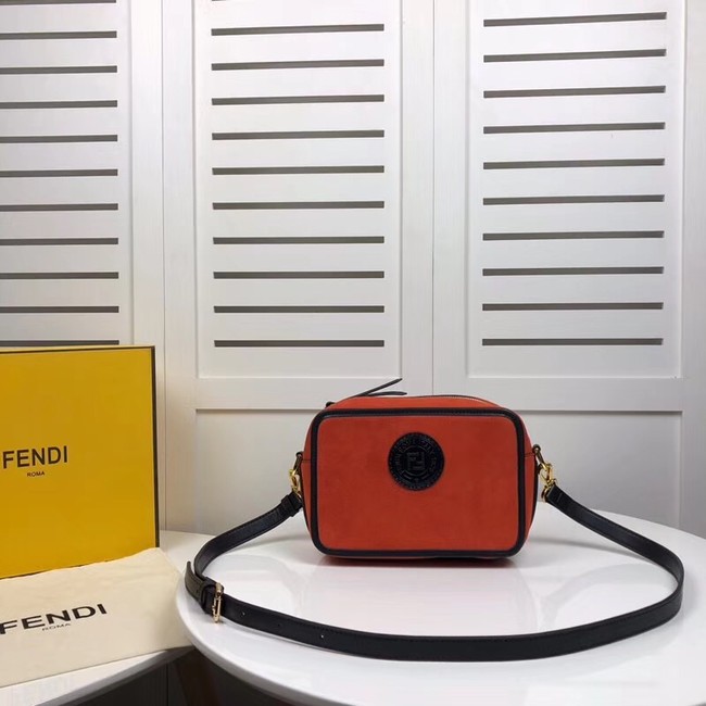 Fendi MINI CAMERA CASE Natural-color suede bag 8BS019A