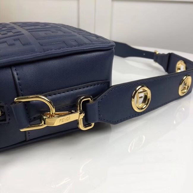 Fendi MINI CAMERA CASE leather bag 8BS019A blue