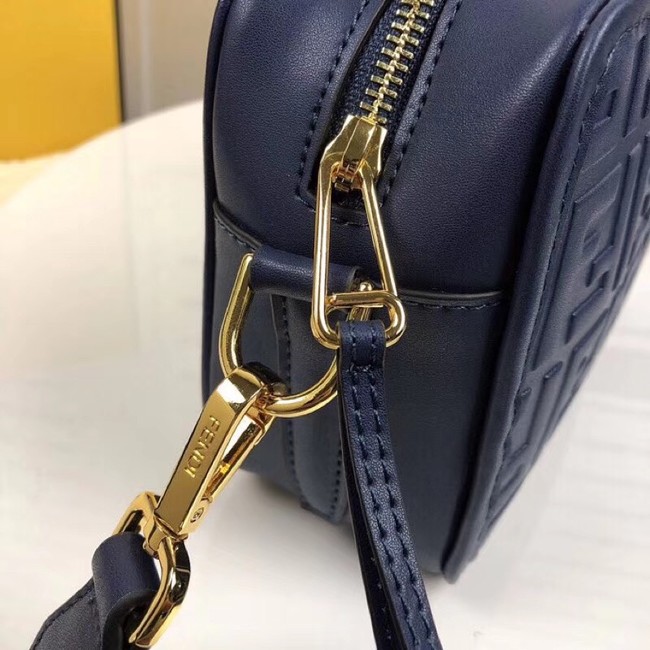 Fendi MINI CAMERA CASE leather bag 8BS019A blue