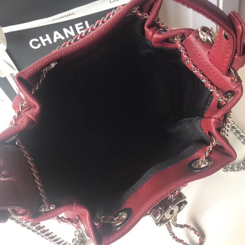 Chanel drawstring bag A91273 Burgundy