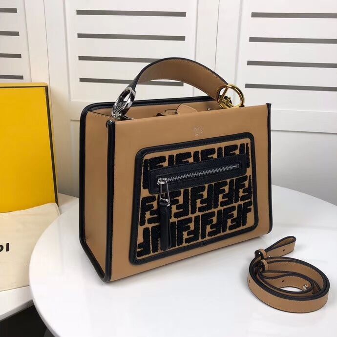 Fendi KAN I F Brown leather bag 8DH844 brown