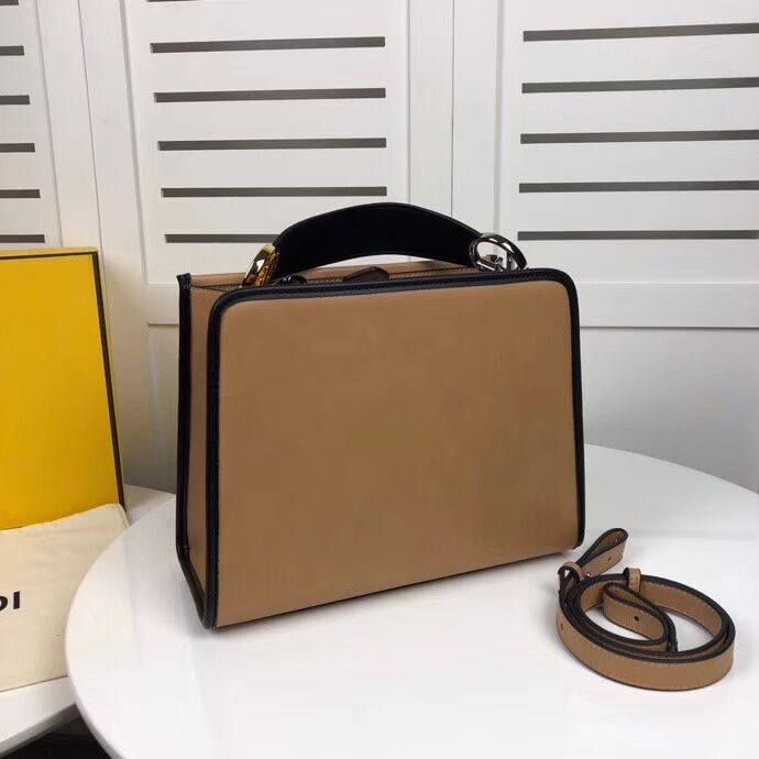 Fendi KAN I F Brown leather bag 8DH844 brown