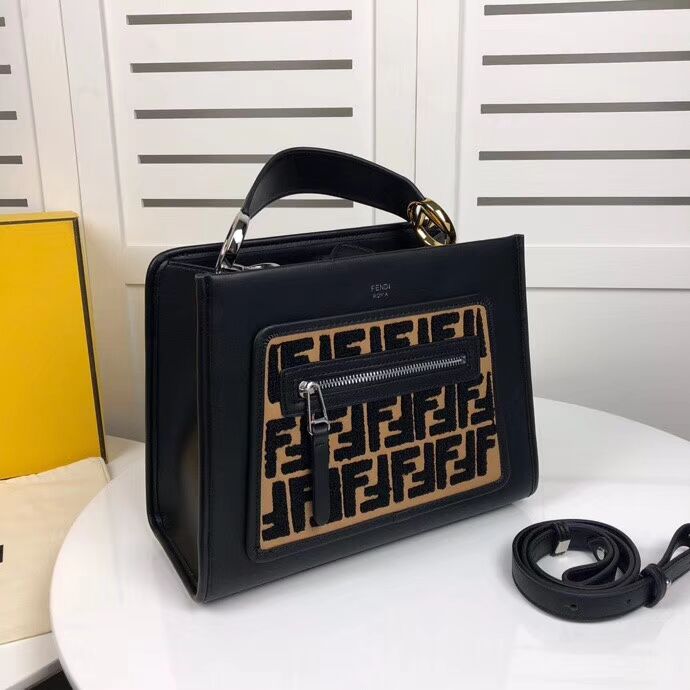 Fendi KAN I F leather bag 8DH844 black