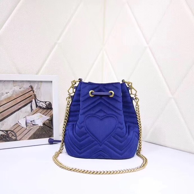 Gucci Ophidia GG bucket bag velvet 525081 blue