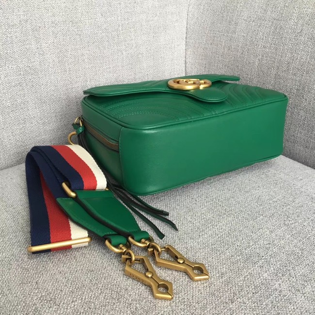 Gucci GG Marmont small shoulder bag 498100 green