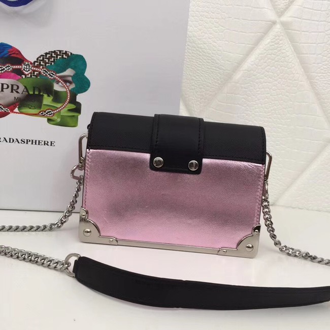 Prada Cahier calf leather bag 1BH018 pink