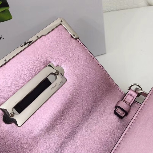 Prada Cahier calf leather bag 1BH018 pink