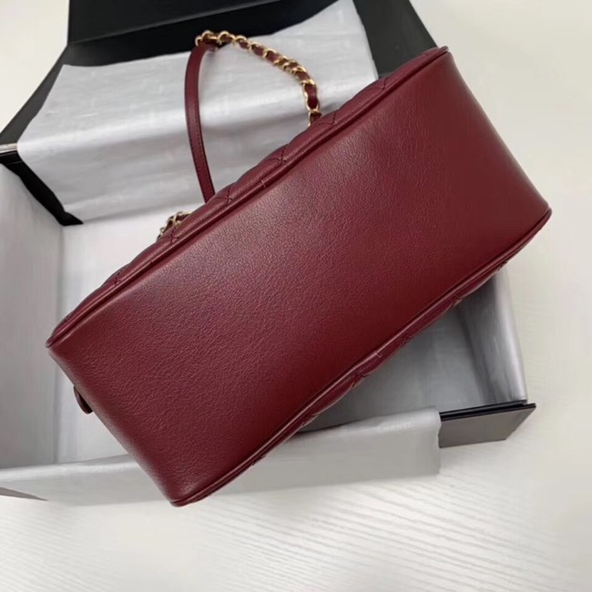 Chanel vanity case Calfskin & Gold-Tone Metal A57906 Burgundy