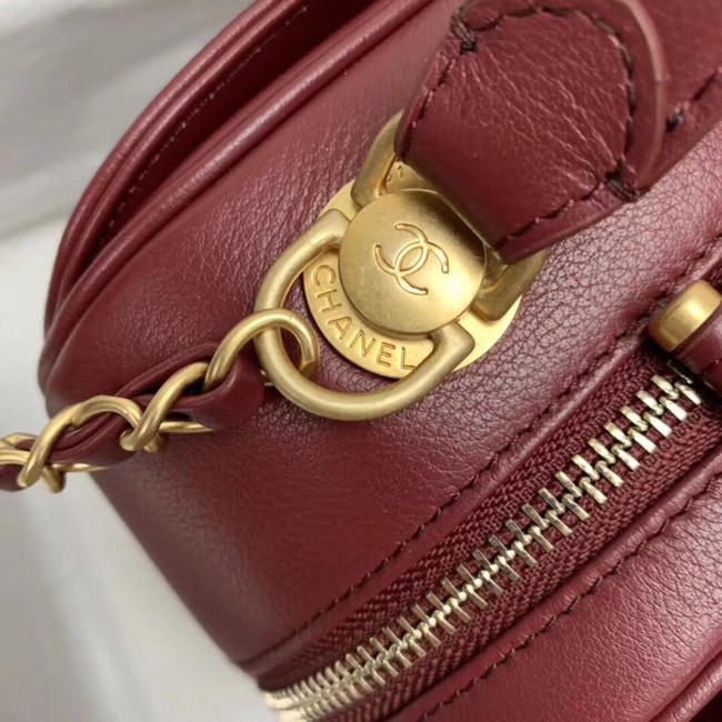 Chanel vanity case Calfskin & Gold-Tone Metal A57906 Burgundy