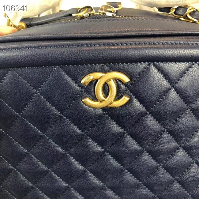 Chanel vanity case Calfskin & Gold-Tone Metal A57906 blue