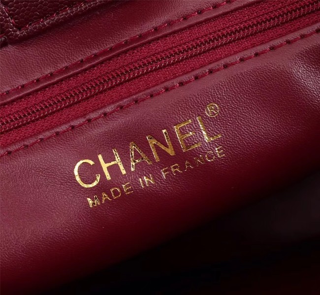 Chanel Calfskin & Gold-Tone Metal bag A81335 Burgundy