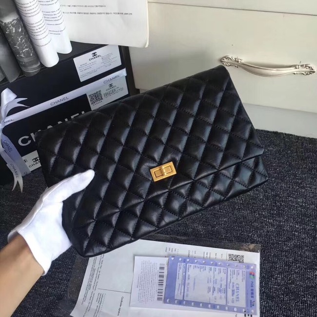 Chanel classic clutch Lambskin & Gold-Tone Metal 35629 black