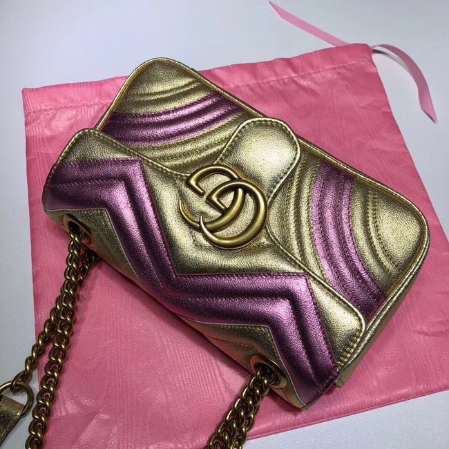 Gucci GG Marmont matelasse Mini Bag 446744 Pink&gold