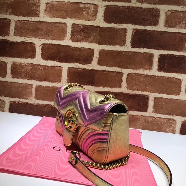 Gucci GG Marmont matelasse Mini Bag 446744 Pink&gold