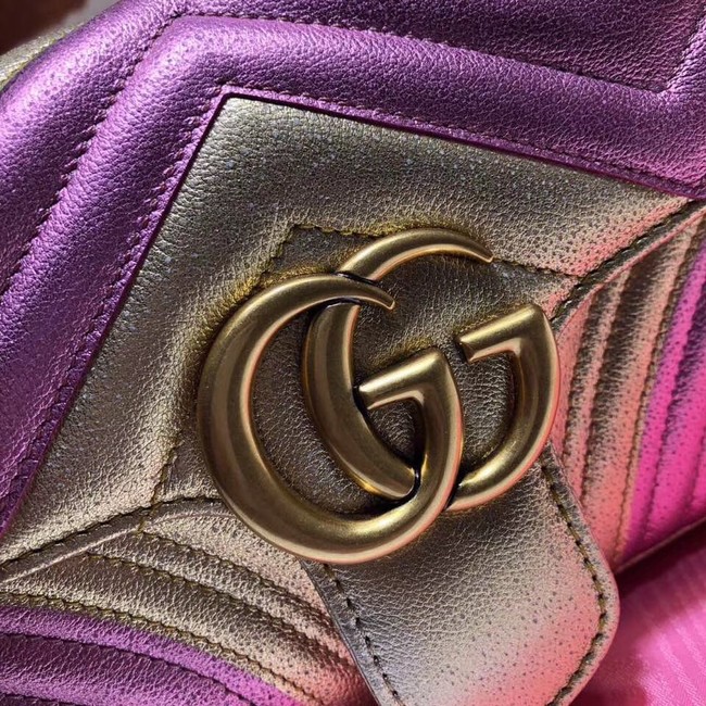 Gucci GG Marmont matelasse Mini Bag 446744 Pink&gold