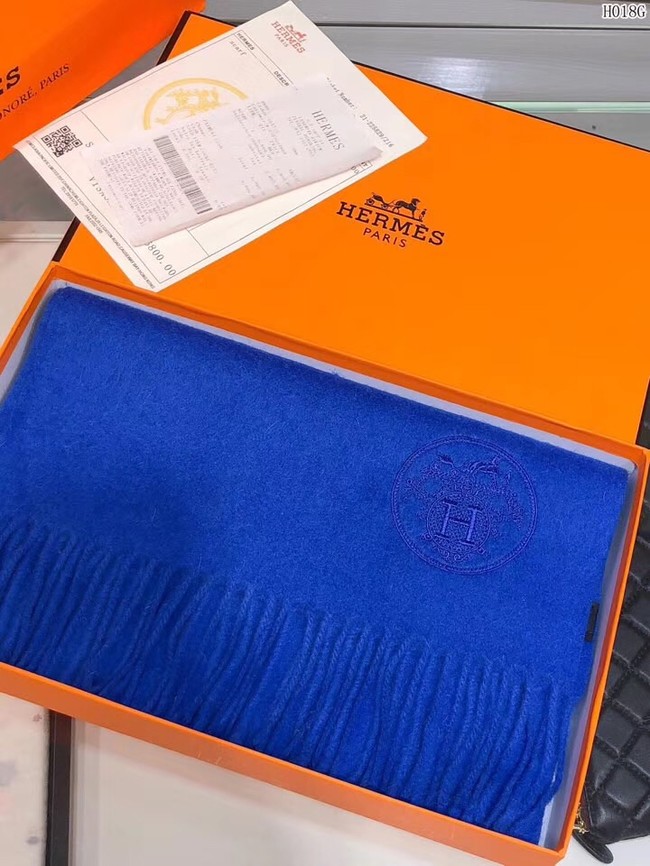 Hermes Cashmere scarf H2599 blue