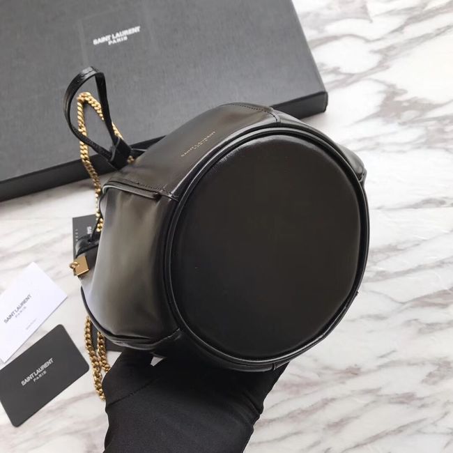 SAINT LAURENT Teddy leather bucket bag Y550168 black