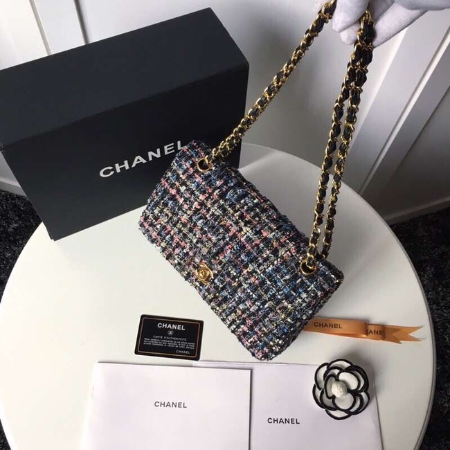 Chanel classic handbag Tweed Braid & Gold-Tone Metal A01112-3