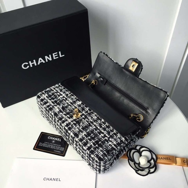 Chanel classic handbag Tweed Braid & Gold-Tone Metal A01112-6