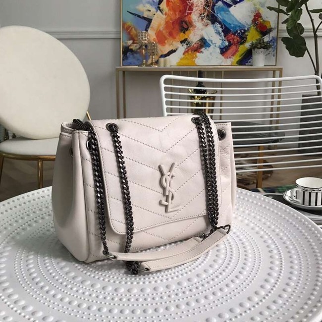 SAINT LAURENT leather shoulder bag Y554248 cream