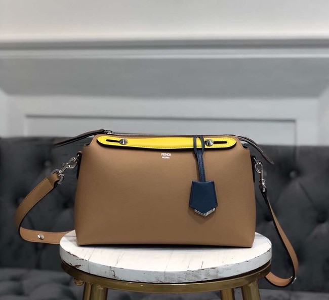 FENDI BY THE WAY REGULAR Small multicoloured leather Boston bag 8BL1245 Apricot&yellow