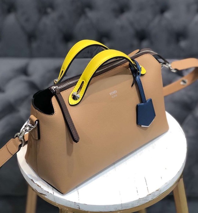 FENDI BY THE WAY REGULAR Small multicoloured leather Boston bag 8BL1245 Apricot&yellow