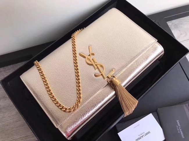 SAINT LAURENT Medium Kate cross-body bag 18831 gold