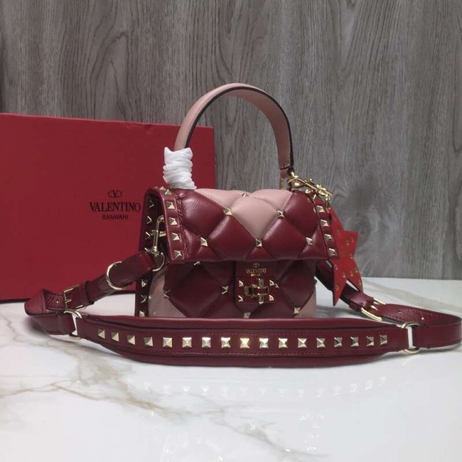 VALENTINO Candy quilted leather cross-body bag 0033 red&pink